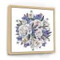 Bouquet Peonies White and Blue  Wall Art