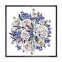 Bouquet Peonies White and Blue  Wall Art