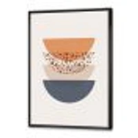 Abstract Sun & Moon Geometrics Blue Orange  Wall Art