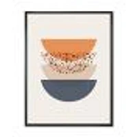 Abstract Sun & Moon Geometrics Blue Orange  Wall Art