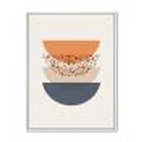 Abstract Sun & Moon Geometrics Blue Orange  Wall Art