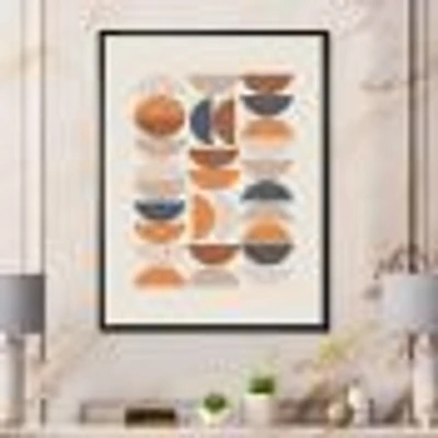 Abstract Sun and Moon S Blue Orange  Wall Art