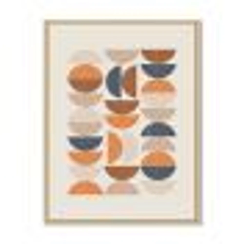 Toile « Abstract Sun and Moon S Blue Orange »