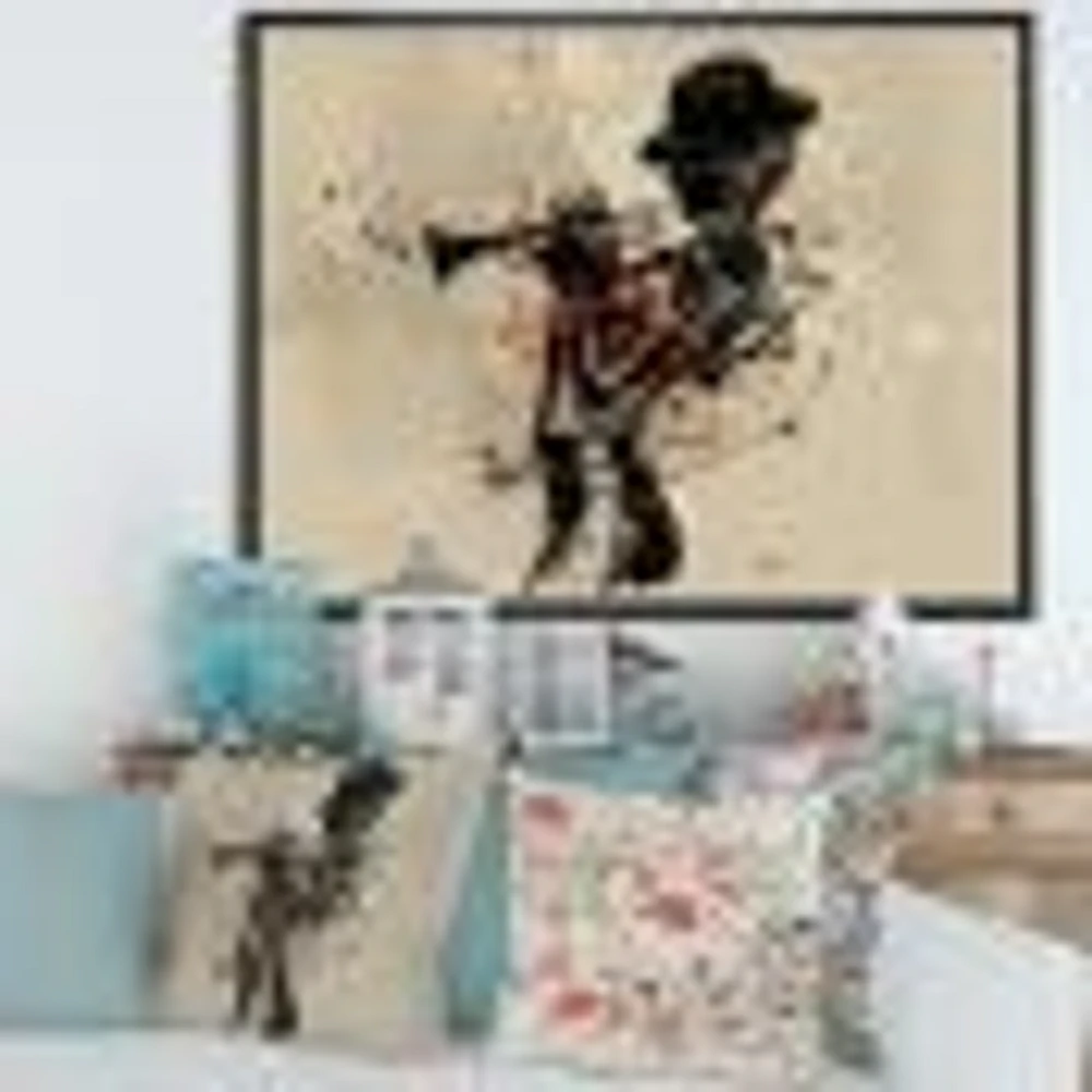 Woman Playing Jazz Trumpet  Wall Art