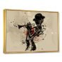 Woman Playing Jazz Trumpet  Wall Art