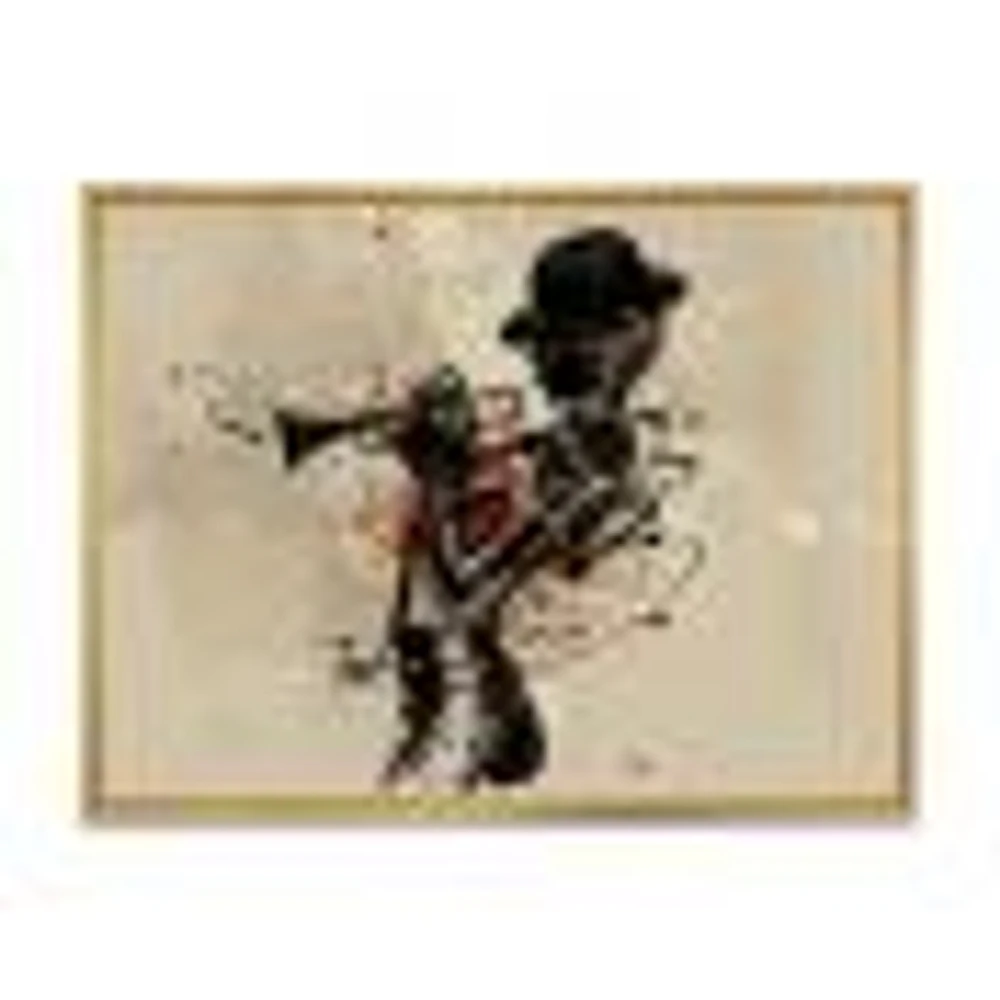 Woman Playing Jazz Trumpet  Wall Art