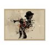 Woman Playing Jazz Trumpet  Wall Art