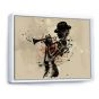 Woman Playing Jazz Trumpet  Wall Art