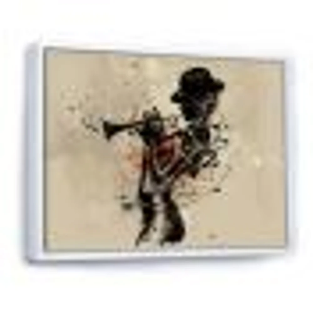 Woman Playing Jazz Trumpet  Wall Art