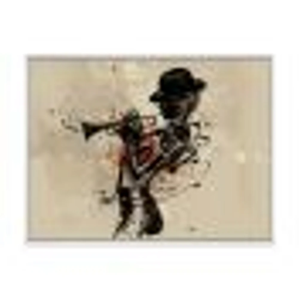 Woman Playing Jazz Trumpet  Wall Art