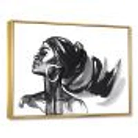 Toile « Monochrome Portrait of African American Woman IV