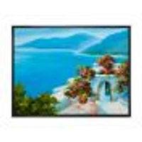 House Near The Sea Colorful Flowers I  Wall Art