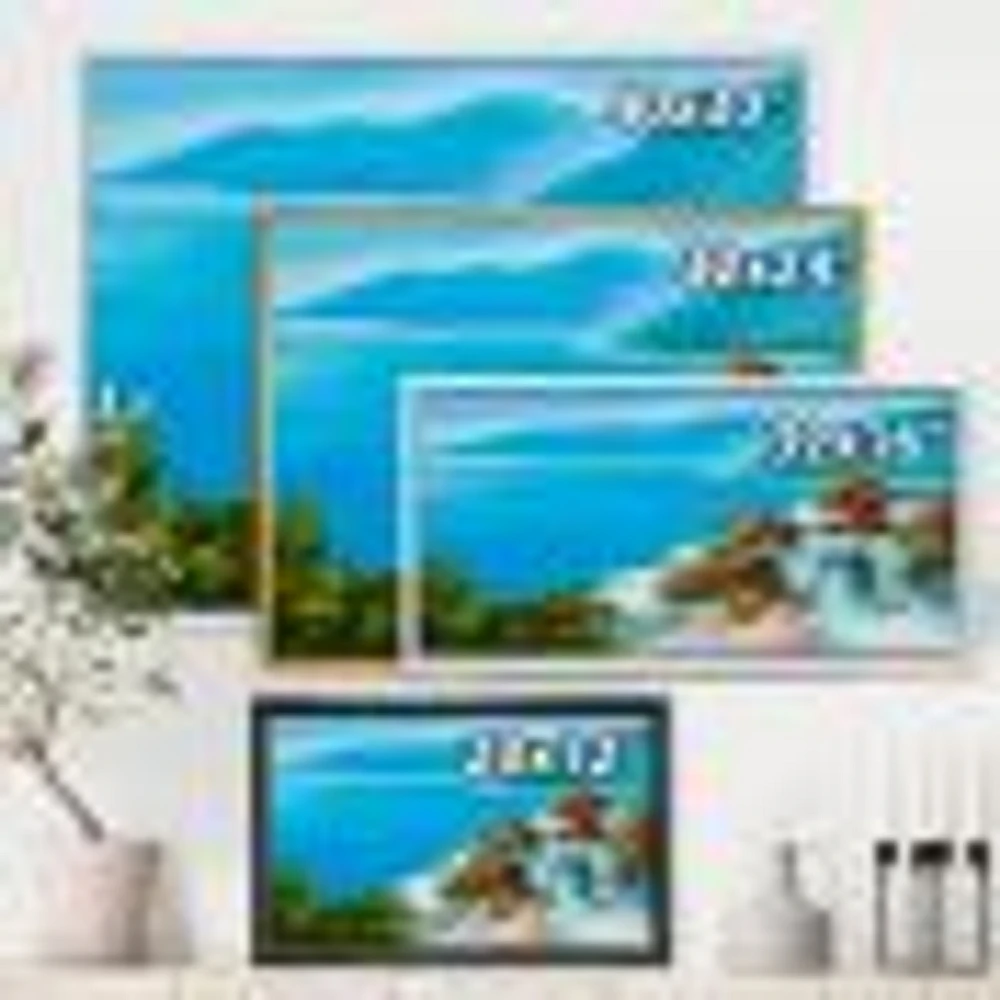 House Near The Sea Colorful Flowers I  Wall Art