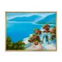 House Near The Sea Colorful Flowers I  Wall Art