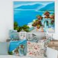 House Near The Sea Colorful Flowers I  Wall Art