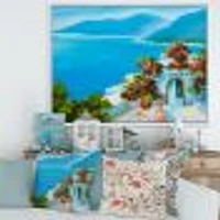 House Near The Sea Colorful Flowers I  Wall Art