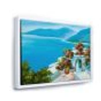 House Near The Sea Colorful Flowers I  Wall Art