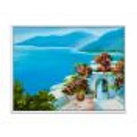 House Near The Sea Colorful Flowers I  Wall Art