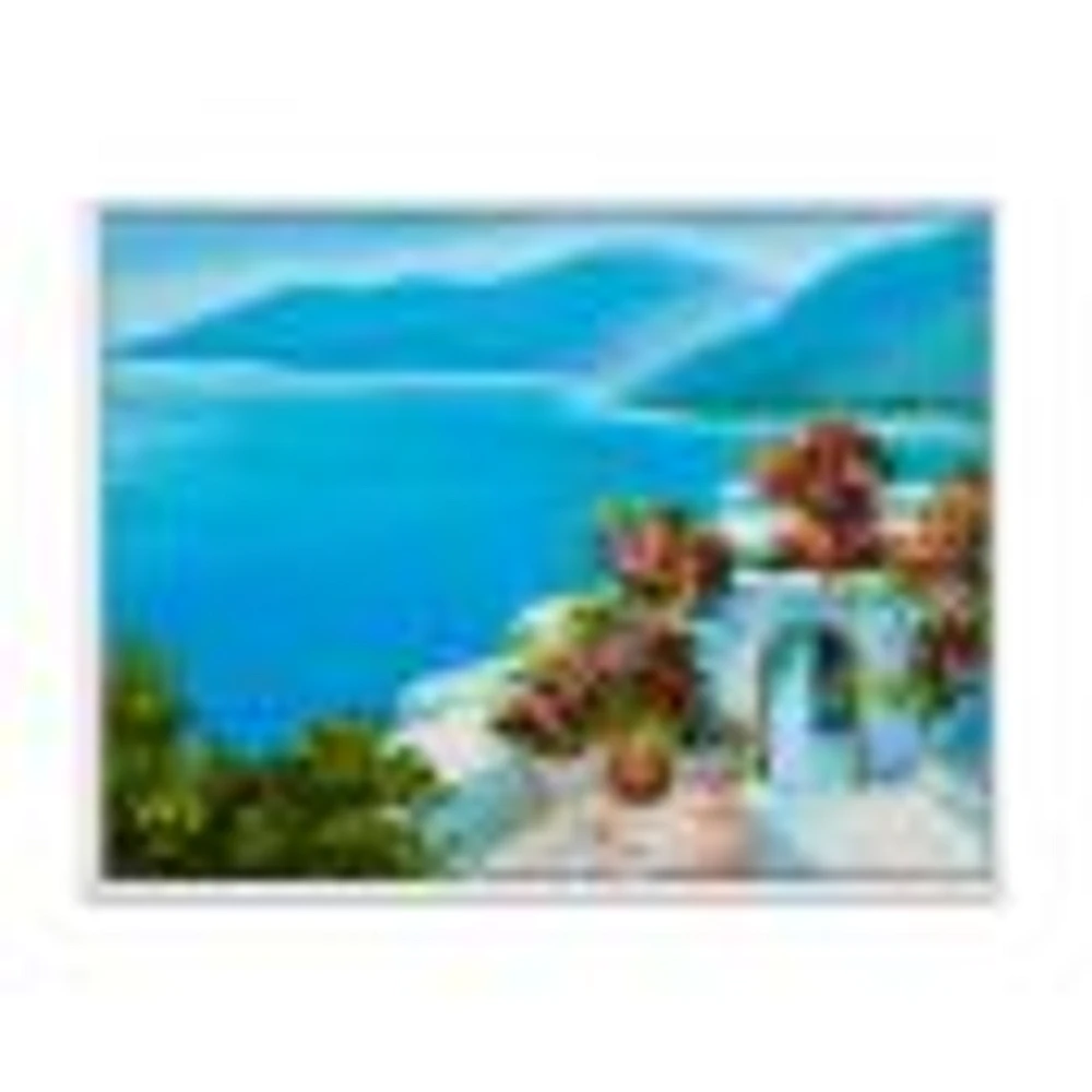 House Near The Sea Colorful Flowers I  Wall Art