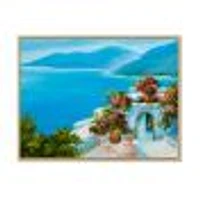 House Near The Sea Colorful Flowers I  Wall Art