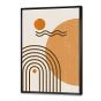 Abstract Rainbow Sun and Moon Earth Tones II  Wall Art