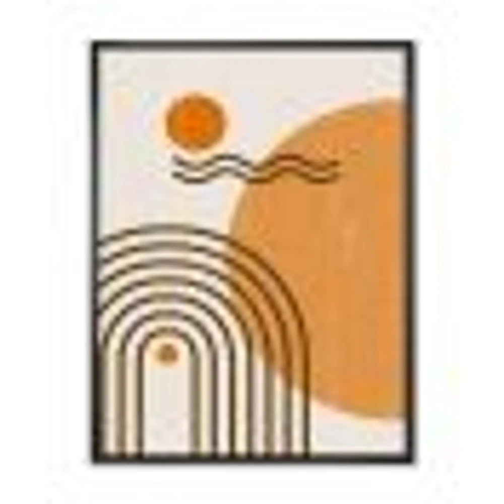 Abstract Rainbow Sun and Moon Earth Tones II  Wall Art