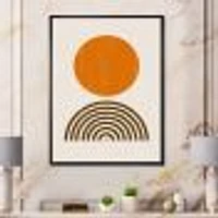 Minimal Orange Sun and Rainbow I Wall Art