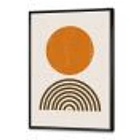 Minimal Orange Sun and Rainbow I Wall Art