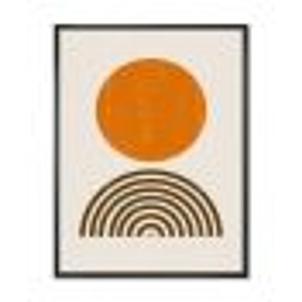 Minimal Orange Sun and Rainbow I Wall Art