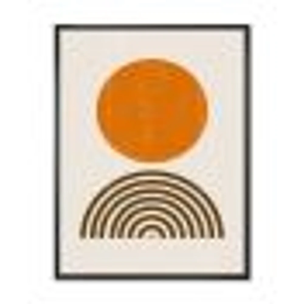 Toile « Minimal Orange Sun and Rainbow I »