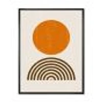 Toile « Minimal Orange Sun and Rainbow I »