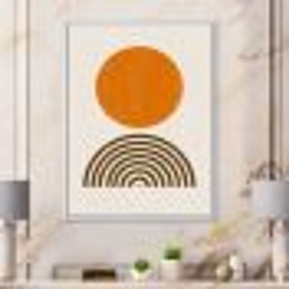 Toile « Minimal Orange Sun and Rainbow I »