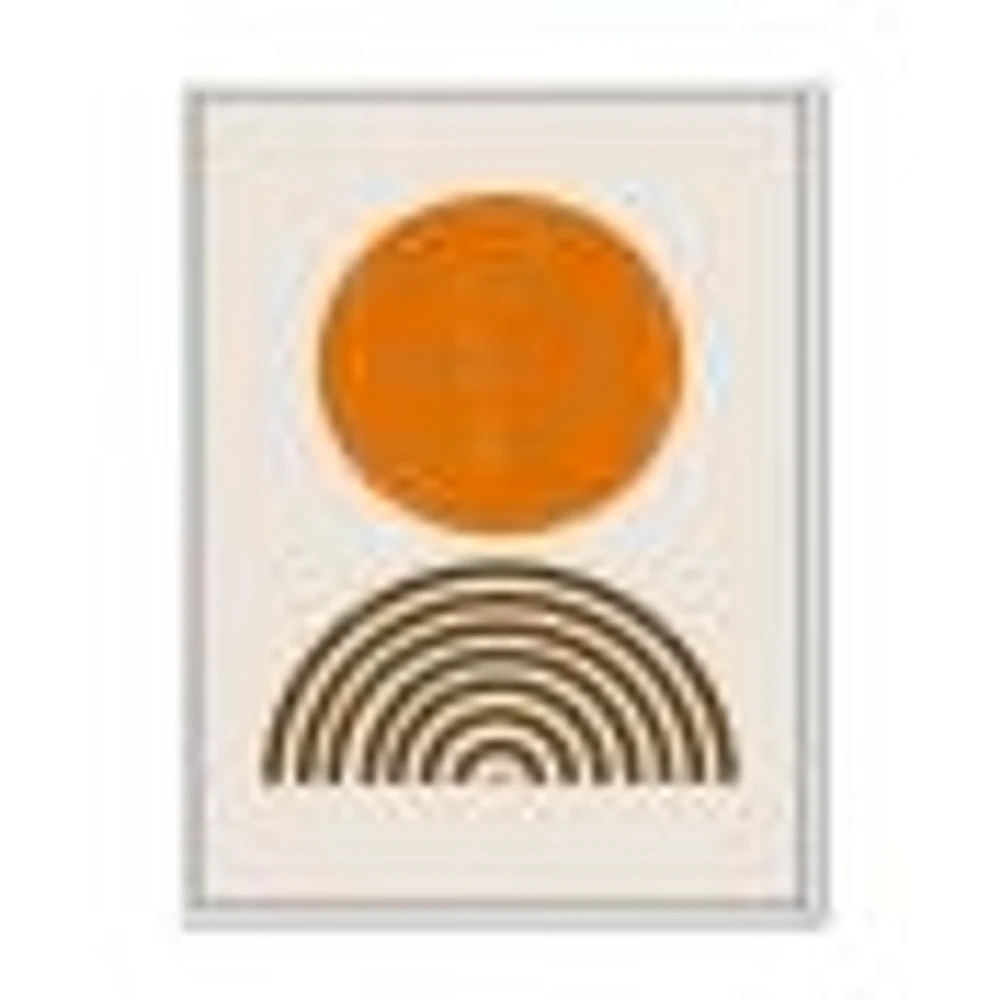 Minimal Orange Sun and Rainbow I Wall Art