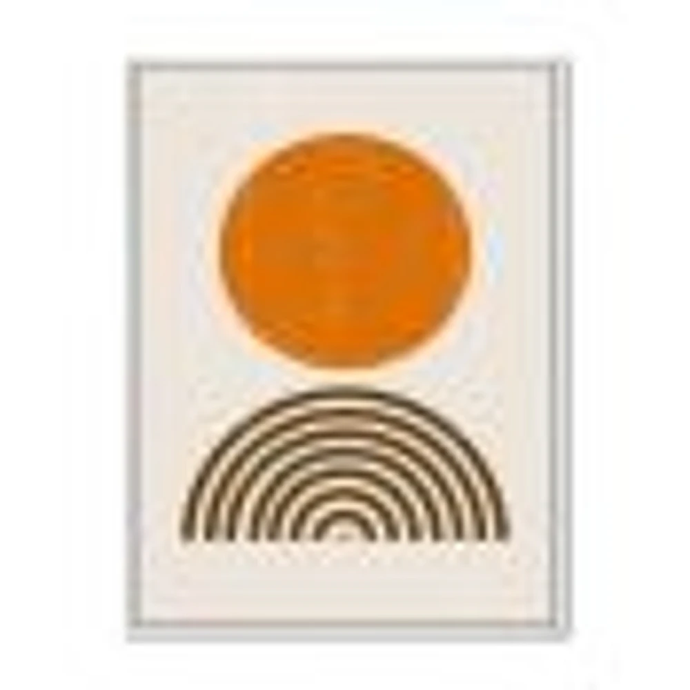 Toile « Minimal Orange Sun and Rainbow I »