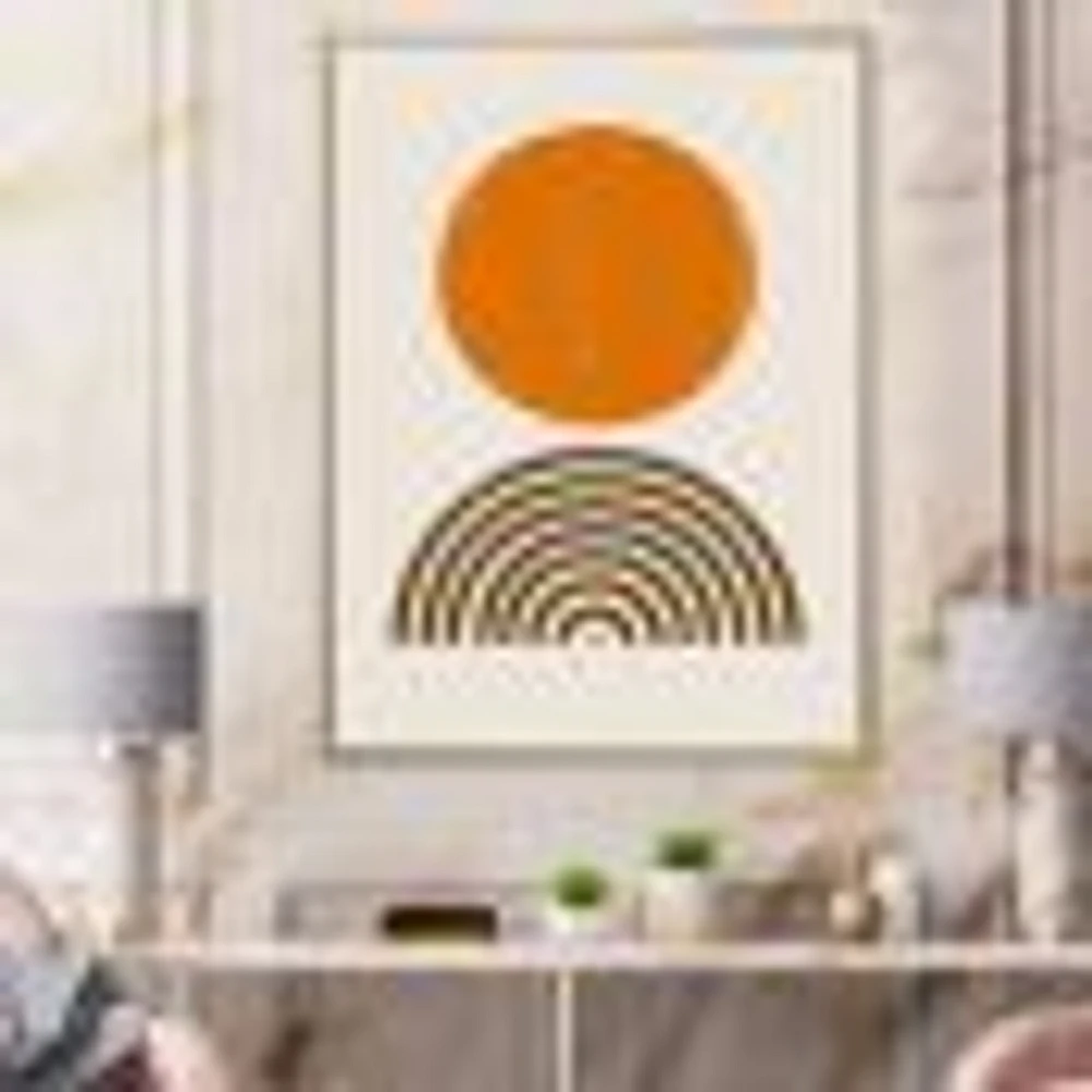 Minimal Orange Sun and Rainbow I Wall Art