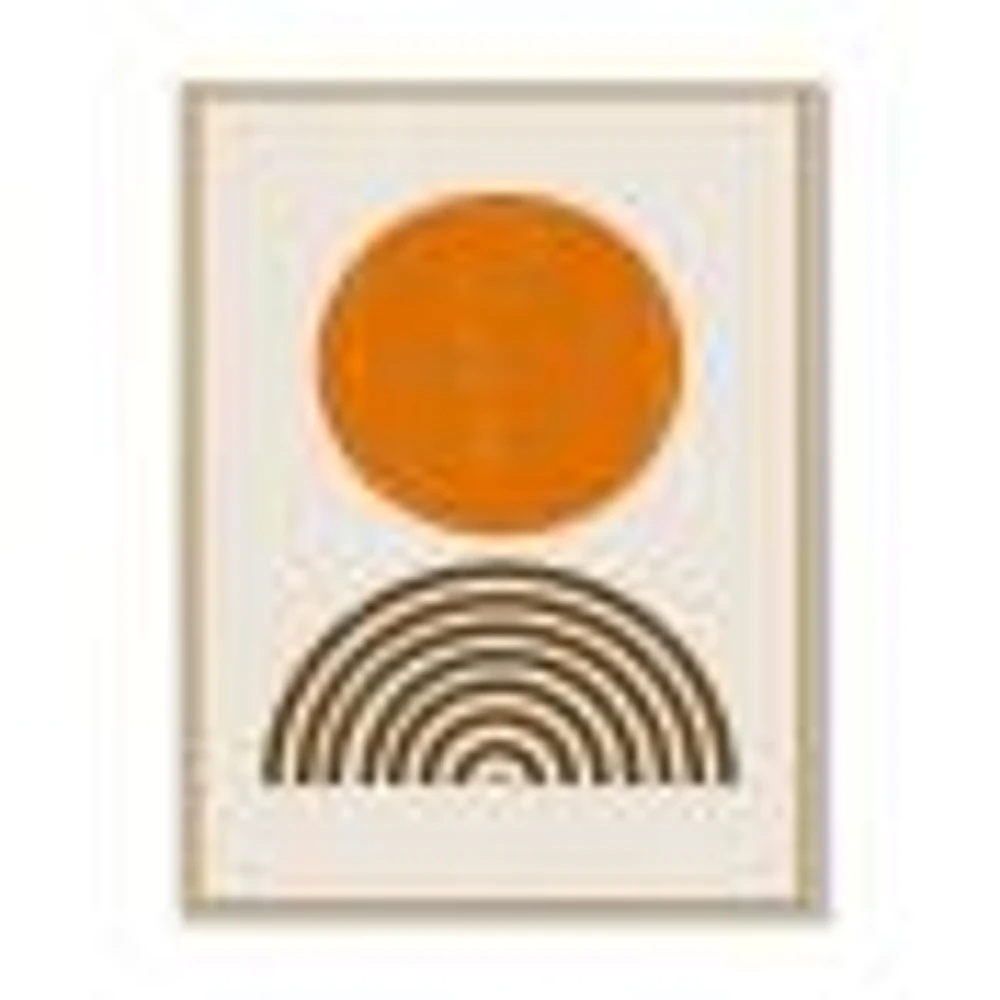 Minimal Orange Sun and Rainbow I Wall Art