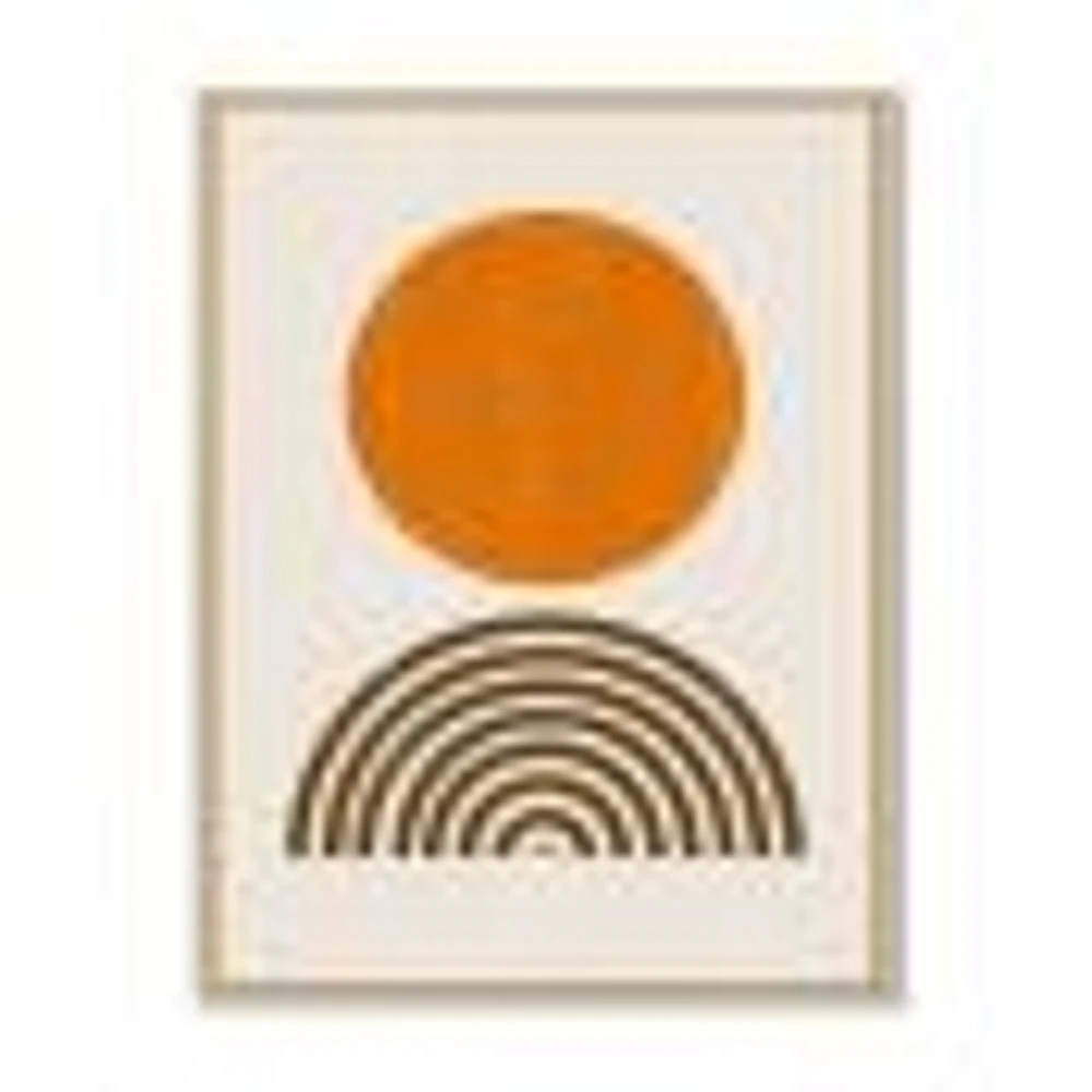 Toile « Minimal Orange Sun and Rainbow I »