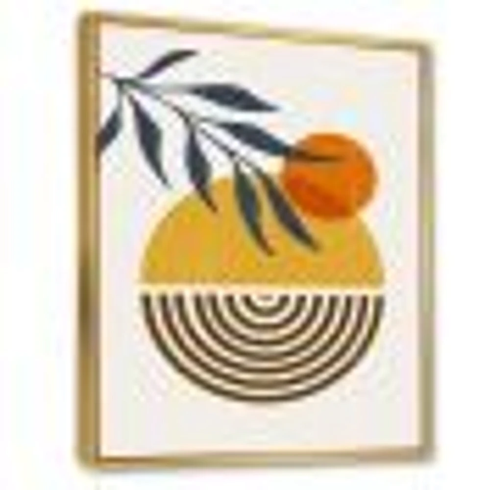 Botanical Minimalist Leaf with Abstract Shapes IV Wall Art