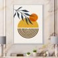 Botanical Minimalist Leaf with Abstract Shapes IV Wall Art