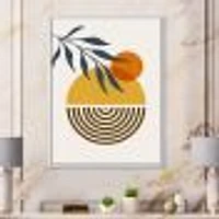 Botanical Minimalist Leaf with Abstract Shapes IV Wall Art