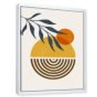 Botanical Minimalist Leaf with Abstract Shapes IV Wall Art