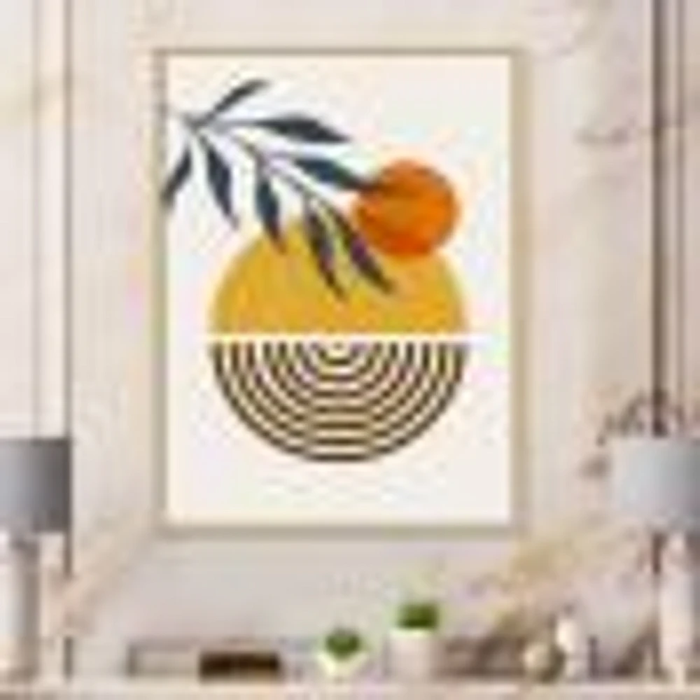 Botanical Minimalist Leaf with Abstract Shapes IV Wall Art