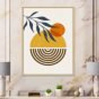 Botanical Minimalist Leaf with Abstract Shapes IV Wall Art