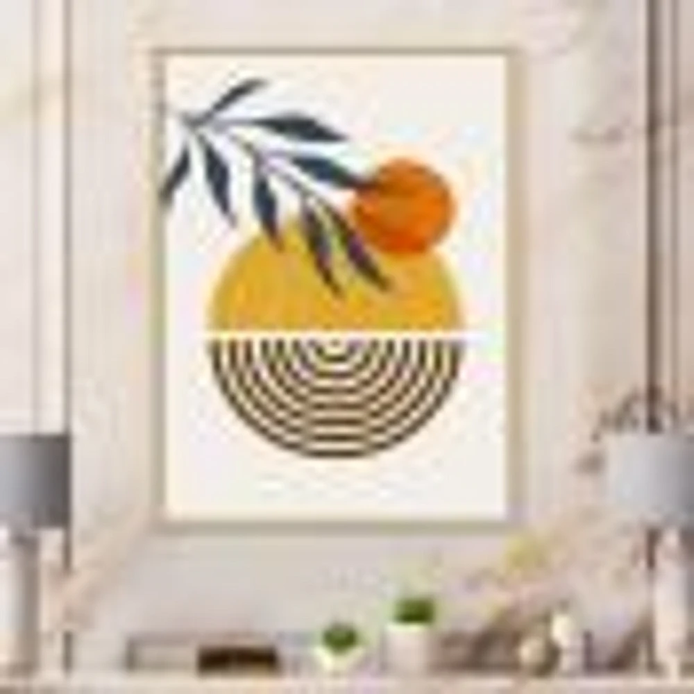 Botanical Minimalist Leaf with Abstract Shapes IV Wall Art