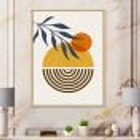 Botanical Minimalist Leaf with Abstract Shapes IV Wall Art