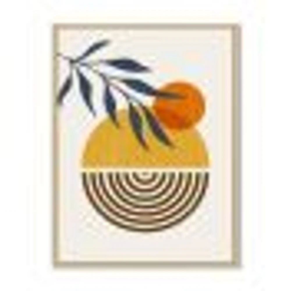 Botanical Minimalist Leaf with Abstract Shapes IV Wall Art