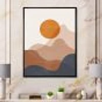 Red Moon Earth Toned Mountains II Wall Art