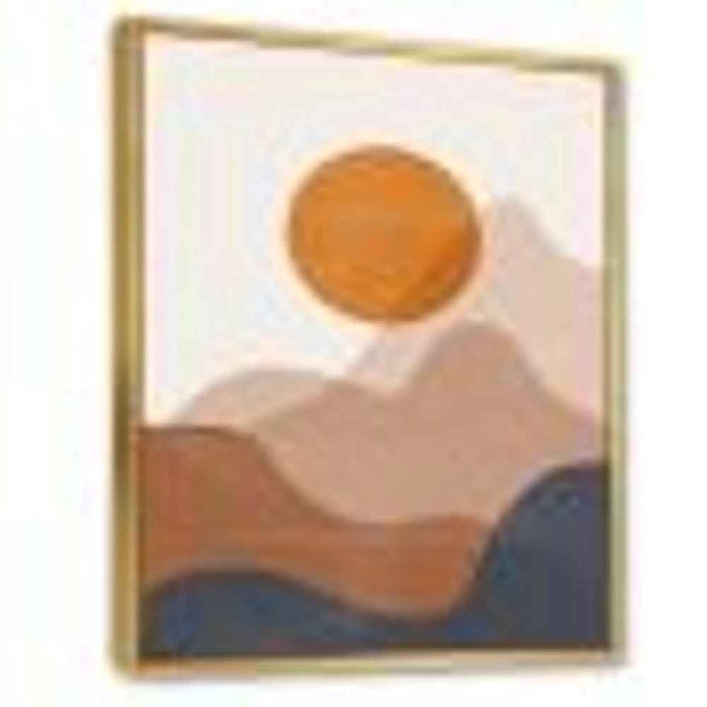 Red Moon Earth Toned Mountains II Wall Art