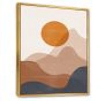 Red Moon Earth Toned Mountains II Wall Art