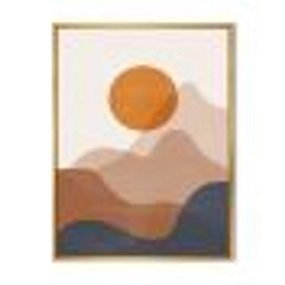 Toile « Red Moon Earth Toned Mountains II »